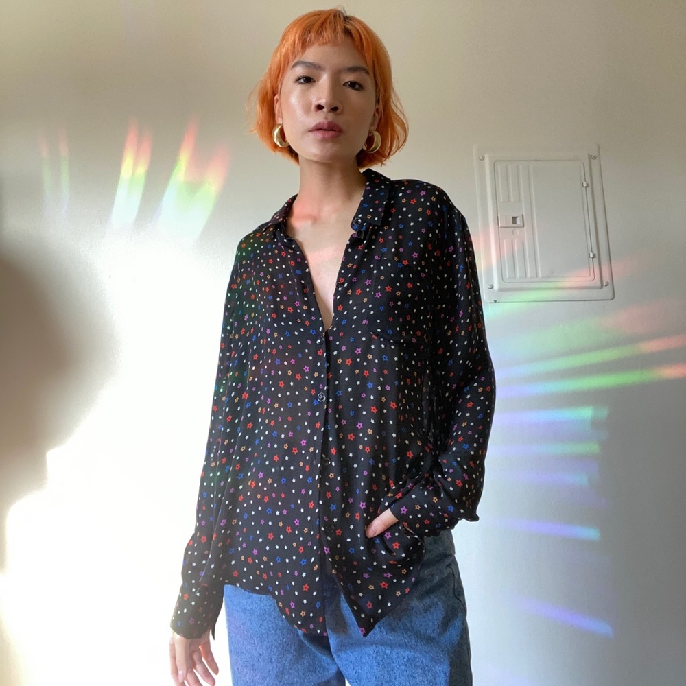 Starry Sheer Button Up